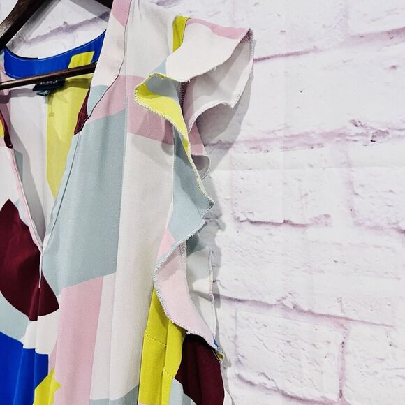 Modcloth As You Love It Ruffle Geometric Dress Boho Retro Party Dress Plus Size - Picture 4 of 10